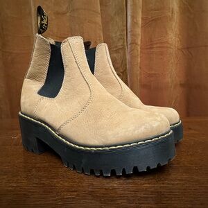 Dr. Martens Rometty Tan Heeled Ankle Boots